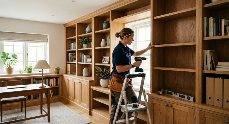Custom Bookshelves Installation in Durham, NC